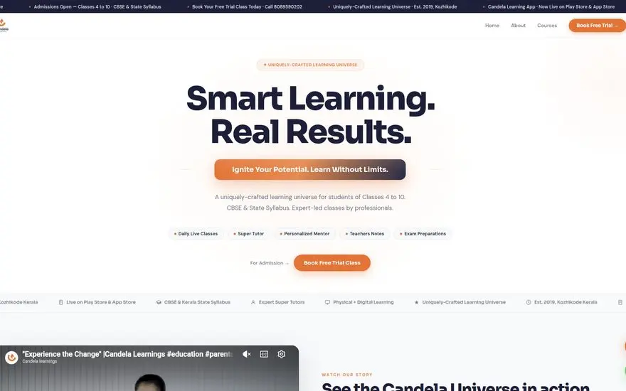 Candela Learnings website preview