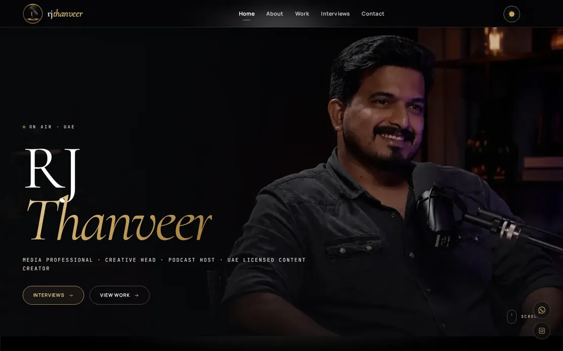 RJ Thanveer website preview